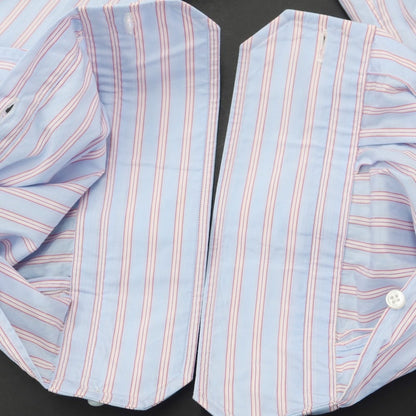 [Used] BARBA Cotton Striped Wide Collar Dress Shirt
 Light blue x pink x white [Size 39] [BLU] [S/S/A/W] [Condition Rank B] [Men&