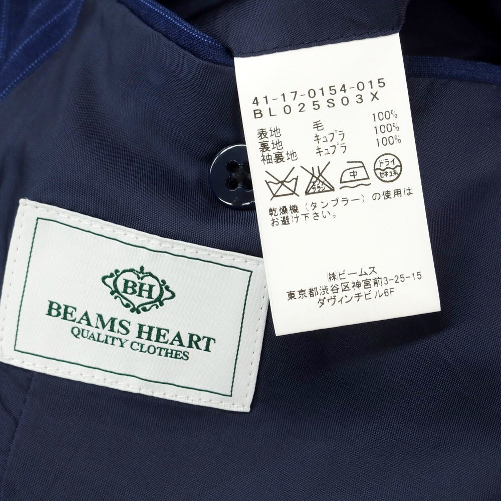 [Used] BEAMS HEART Wool Stripe Set-up 3-Button Suit Navy [48] [Condition Rank C] [Men&