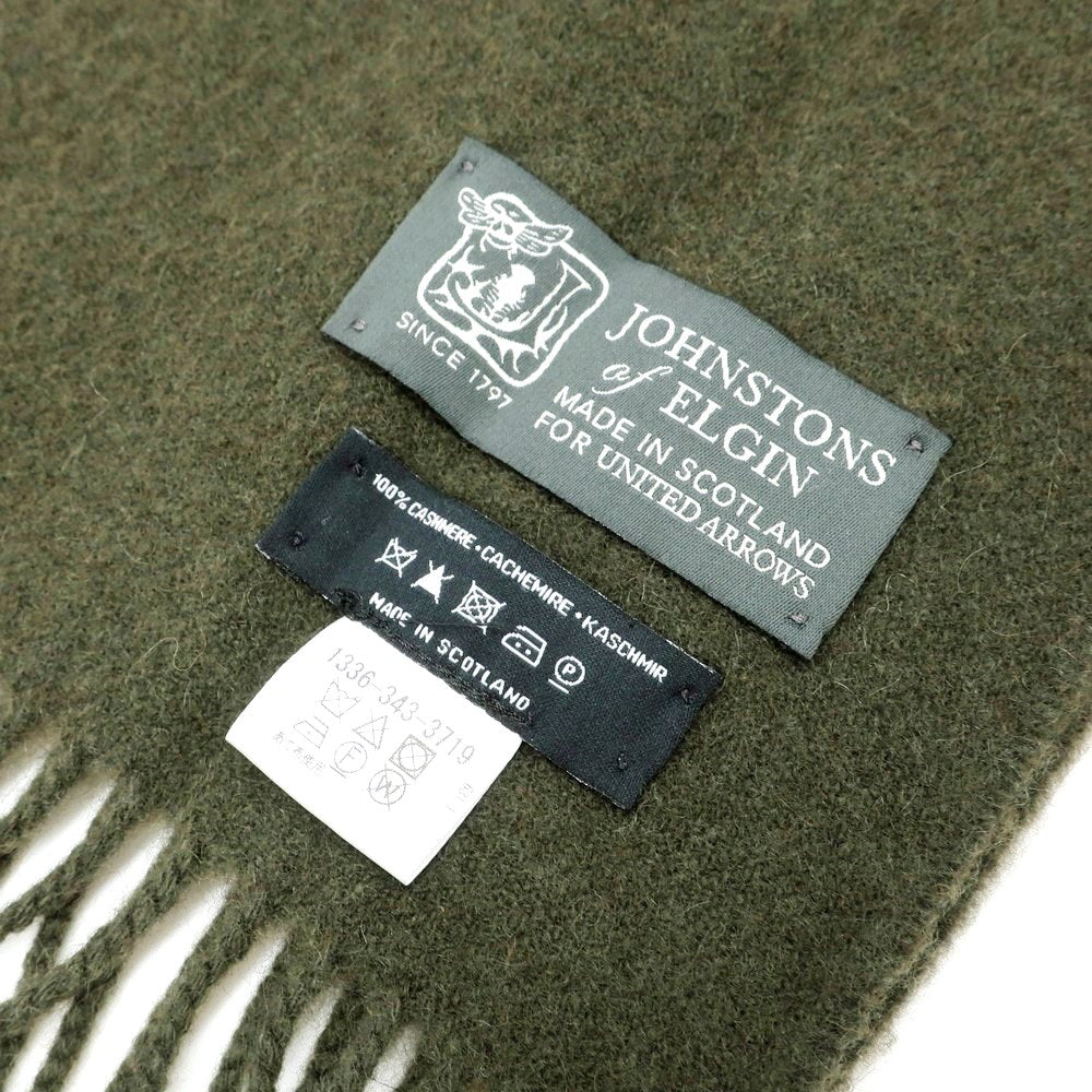 Johnstons of Elgin 100%カシミヤマフラー オリーブグリーン Johnstons of Elgin 100%カシミヤマフラー オリーブグリーン
