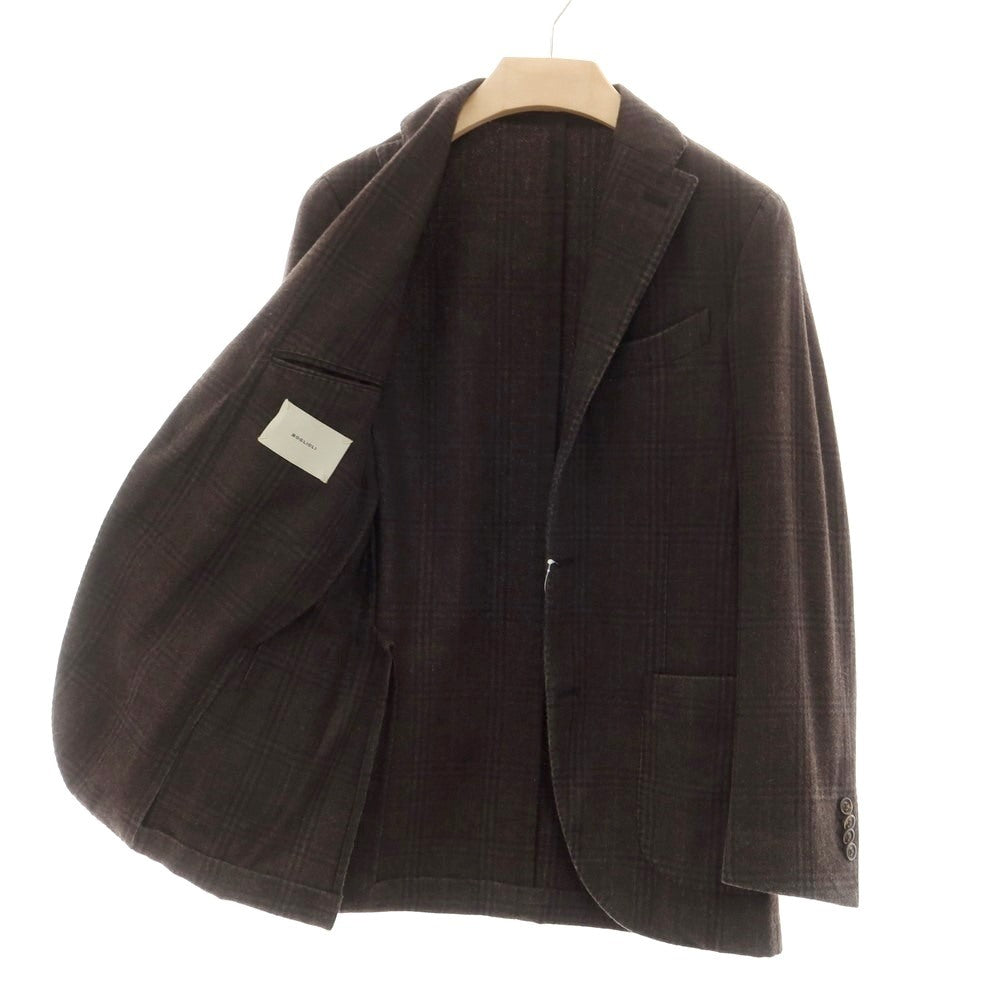 【中古】ボリオリ BOGLIOLI K.JACKET ウール チェック 3つボタン カジュアルジャケット ダークブラウンxネイビー【サイズ42】【BRW】【A/W】【状態ランクB】【メンズ】【759071】