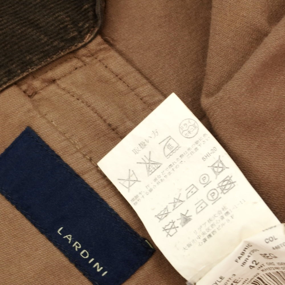 【中古】ラルディーニ LARDINI ストレッチ コットン コーデュロイ ベスト カジュアル系ジレ ブラウン【サイズ42】【BRW】【A/W】【状態ランクC】【メンズ】【758997】