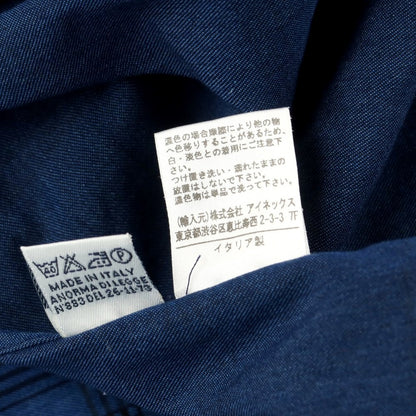 【中古】アヴィーノ AVINO コットン ワイドカラー カジュアルシャツ
 ネイビーブルーxネイビー×ブラック【サイズ37】【NVY】【S/S/A/W】【状態ランクC】【メンズ】
【759493】