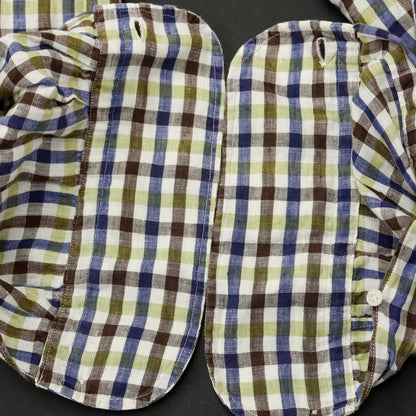 [Used] TRUZZI linen check casual shirt
 White x Brown [Size 37] [WHT] [S/S] [Condition Rank C] [Men&