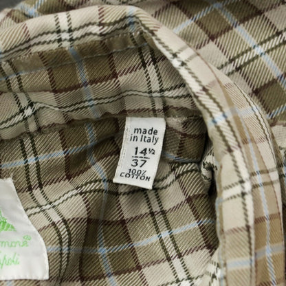 [Used] Finamore Cotton Horizontal Collar Casual Shirt
 Greige x Olive [Size 37] [BEI] [S/S/A/W] [Condition Rank C] [Men&