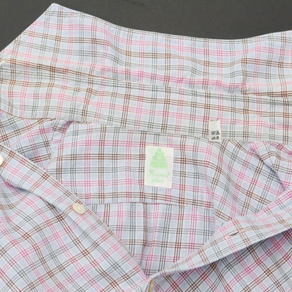 [Used] Finamore Cotton Flannel Check Horizontal Collar Shirt Light Blue x Pink [37] [Condition Rank C] [Men&