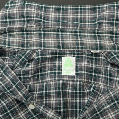 [Used] Finamore Cotton Flannel Check Horizontal Collar Shirt Gray x Dark Green [S] [Condition Rank C] [Men&