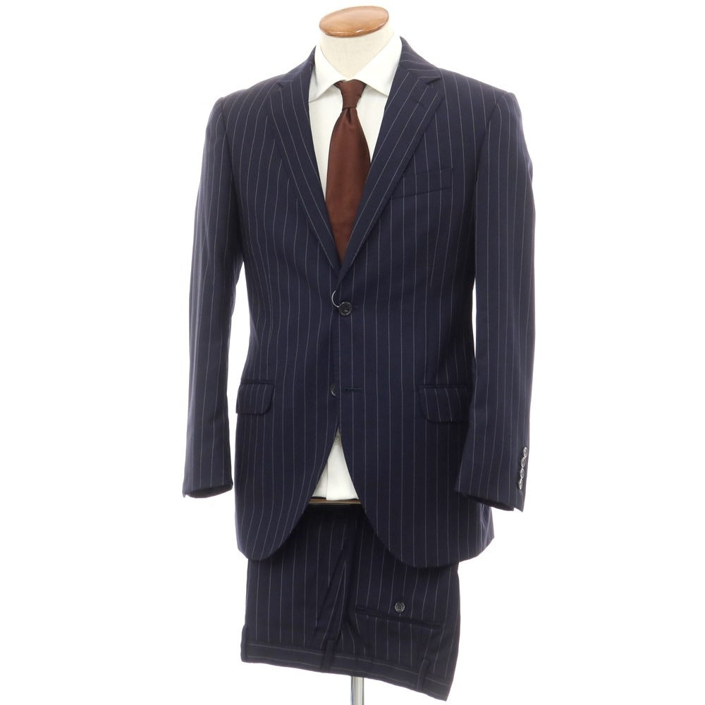 [Used] Hackett London Wool Striped Set-up 2-Button Suit Navy [38/48 32/48] [Condition Rank C] [Men&