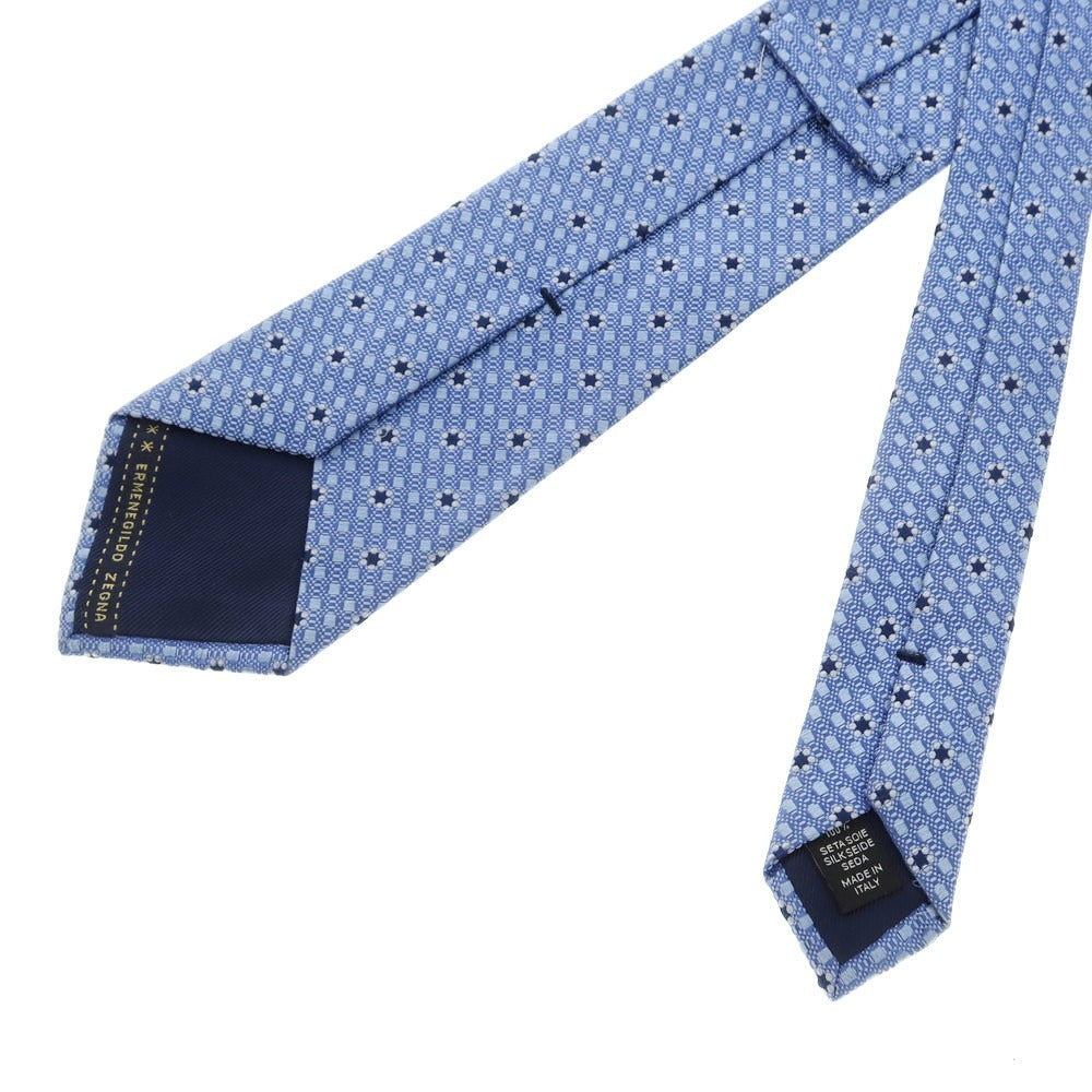 【中古】エルメネジルドゼニア Ermenegildo Zegna シルク 小紋柄ネクタイ ブルー【BLU】【S/S/A/W】【状態ランクC】【メンズ】【759173】