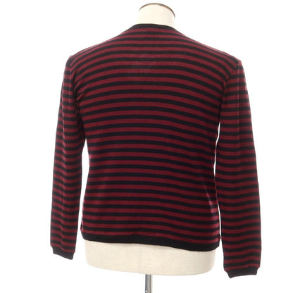 [Used] Letroyes wool striped crew neck pullover knit 
Burgundy x Black [Size 5] [RED] [A/W] [Condition Rank B] ​​[Men&