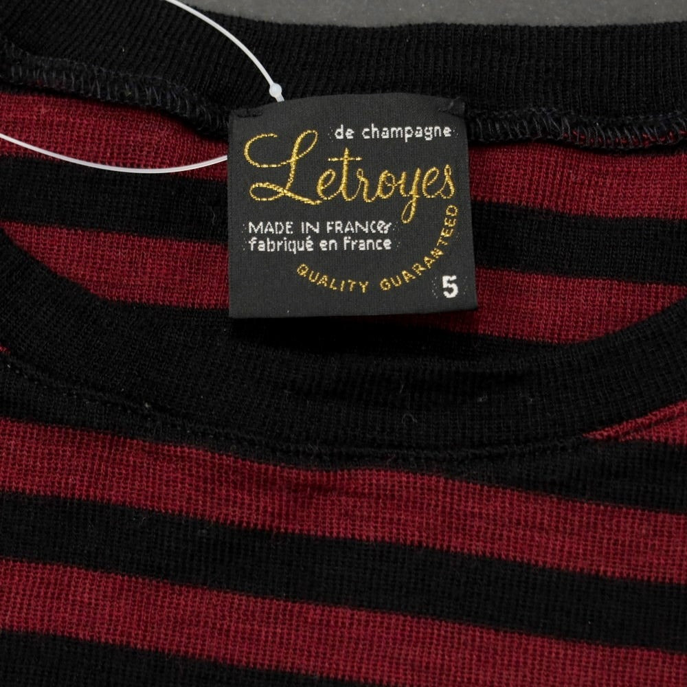 [Used] Letroyes wool striped crew neck pullover knit 
Burgundy x Black [Size 5] [RED] [A/W] [Condition Rank B] ​​[Men&