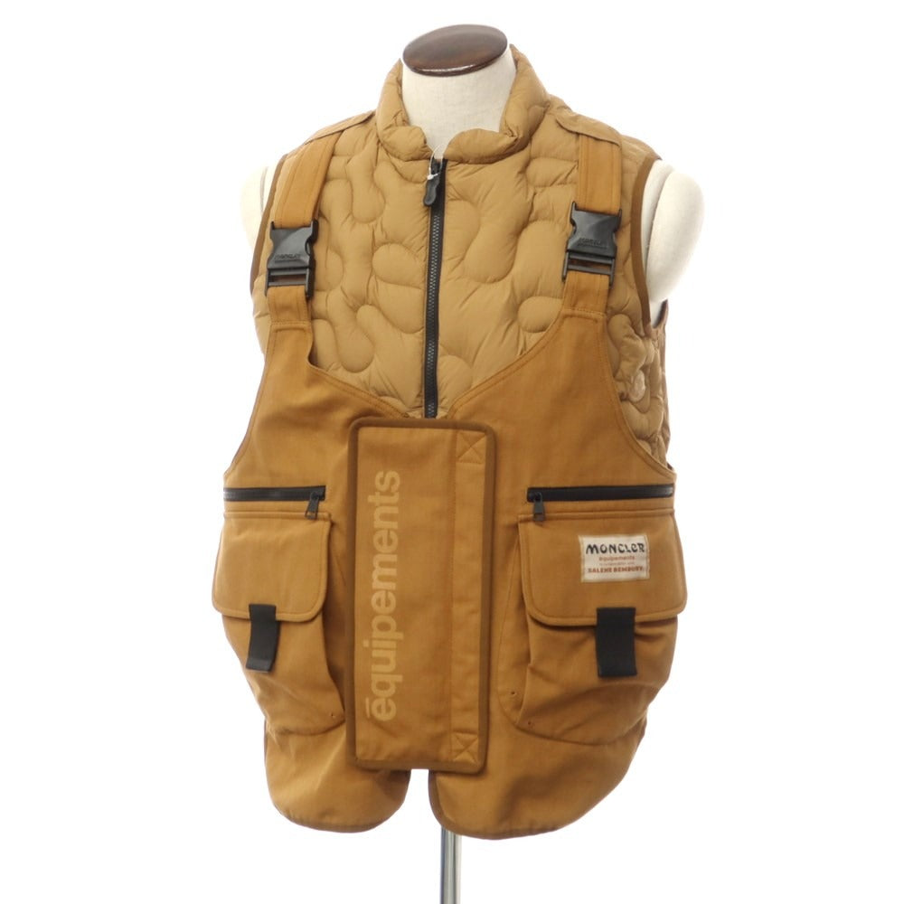 【中古】モンクレール ジーニアス MONCLER GENIUS × Salehe Bembury 2023年秋冬 SIERPINSKI GILET ダウンベスト ライトブラウン【サイズ2】【BRW】【A/W】【状態ランクA】【メンズ】【759692】 [EPD]【SA10/返品不可】