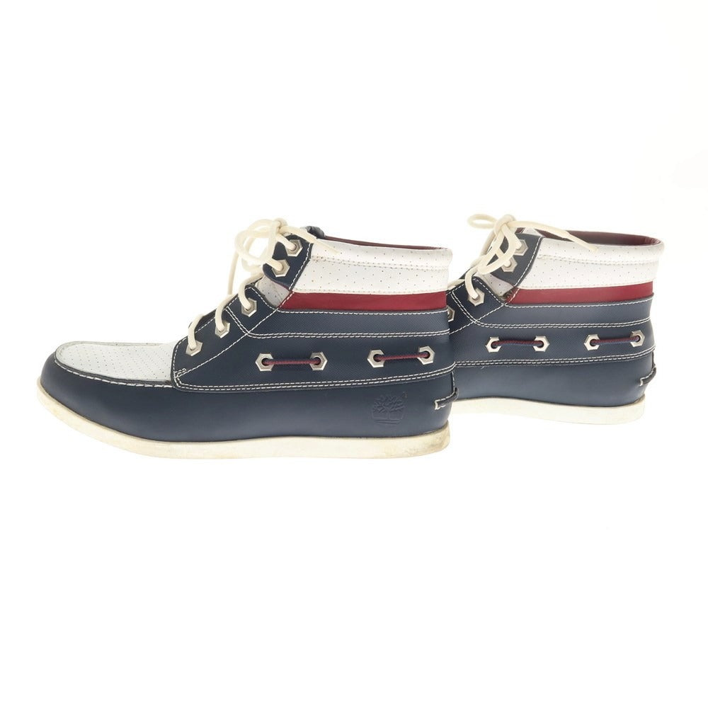 [Used] Timberland high cut deck shoes, navy x white [26cm] [Condition rank B] [Men&