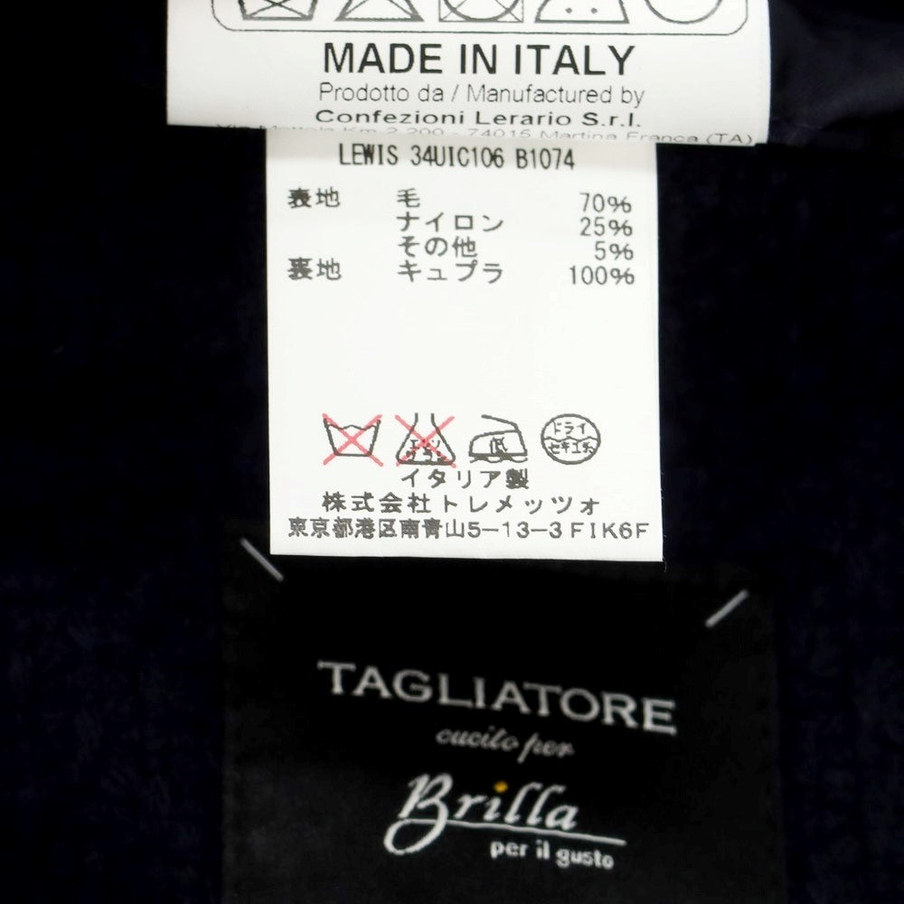 【中古】タリアトーレ TAGLIATORE ウールナイロン ステンカラーコート ネイビー【 42 】【 状態ランクB 】【 メンズ 】