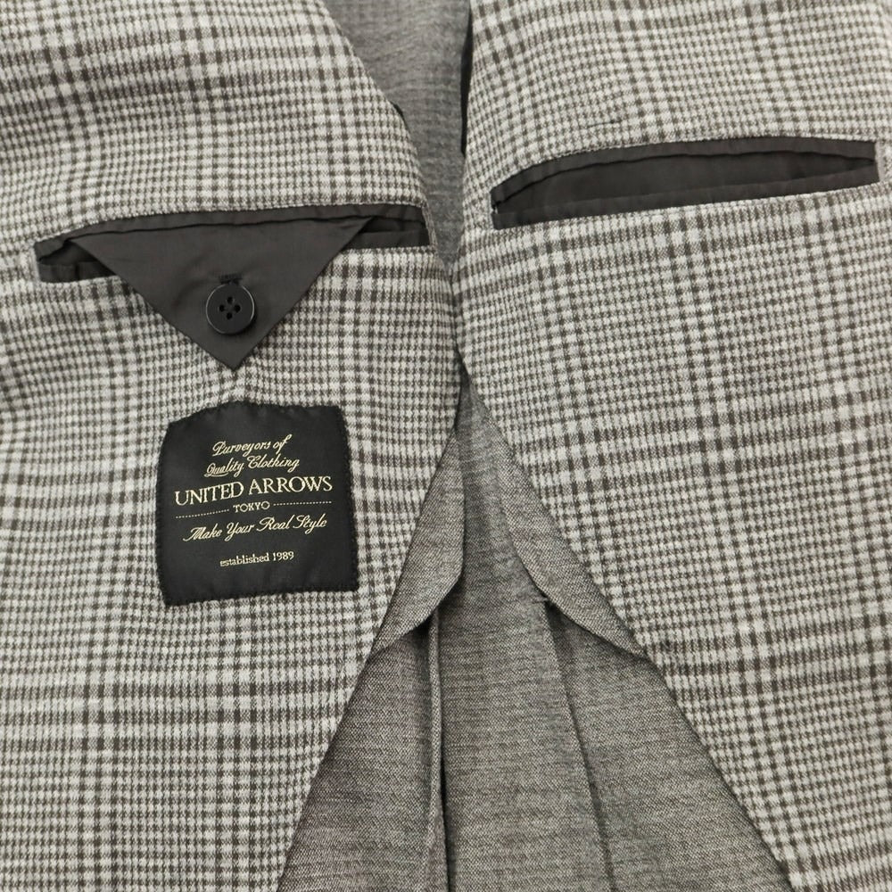 [Used] UNITED ARROWS Cotton Polyester Jersey Check Jacket Gray [44] [Condition Rank B] ​​[Men&