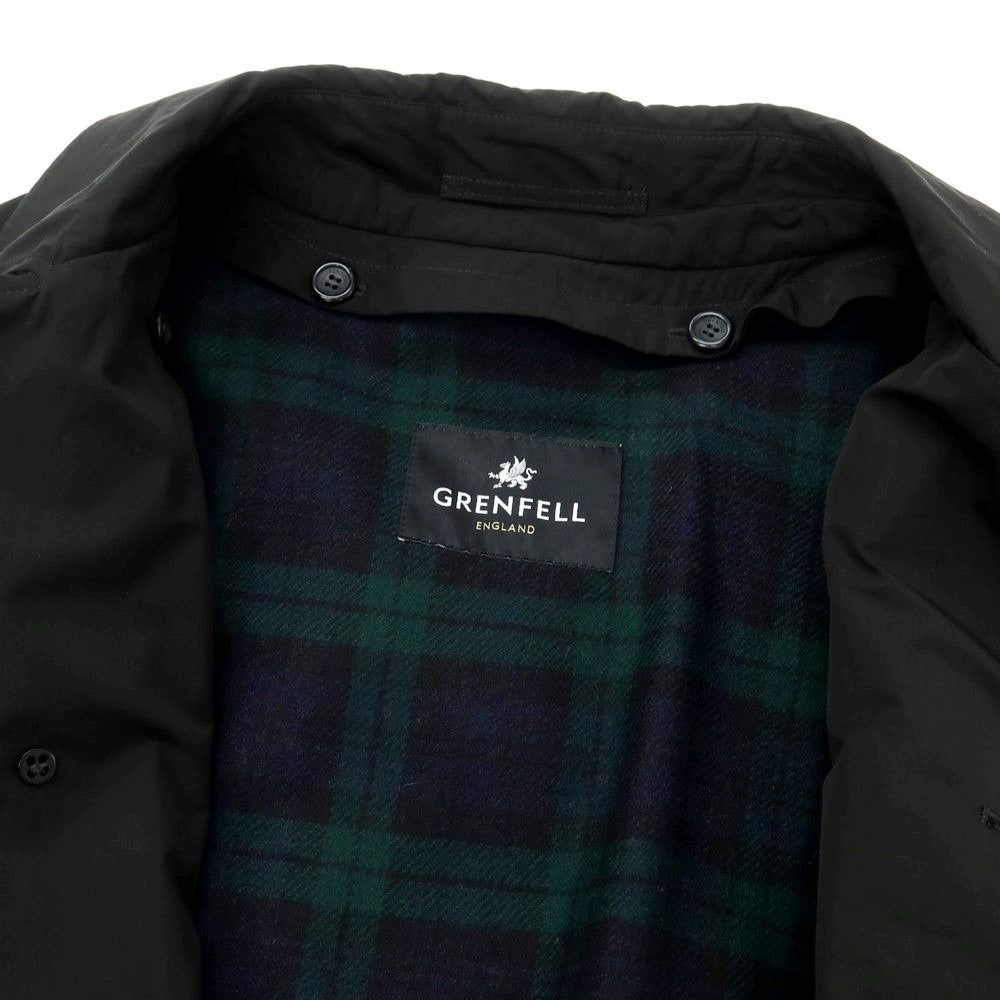 【中古】グレンフェル GRENFELL ポリエステルコットン ライナー付き ステンカラーコート ブラック【 42 】【 状態ランクB 】【 メンズ 】