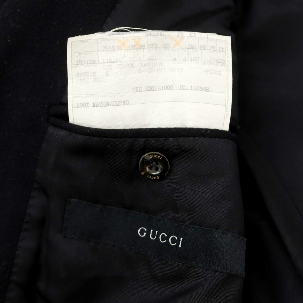 【中古】グッチ GUCCI ウール ダブルブレストコート ブラック【 44 】【 状態ランクC 】【 メンズ 】