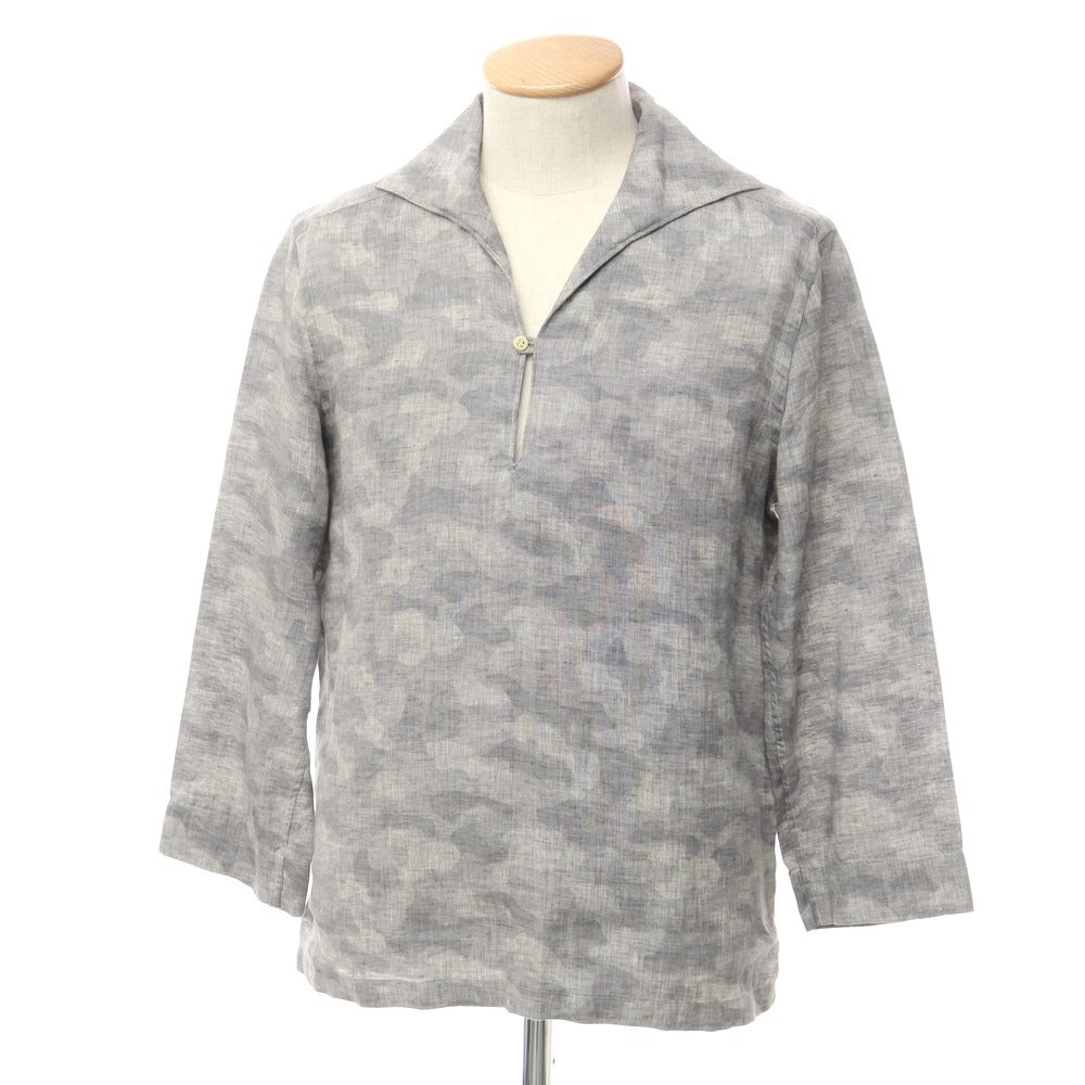 [Used] ABCL Linen Camouflage Capri Shirt, Gray [38] [Condition Rank B] [Men&