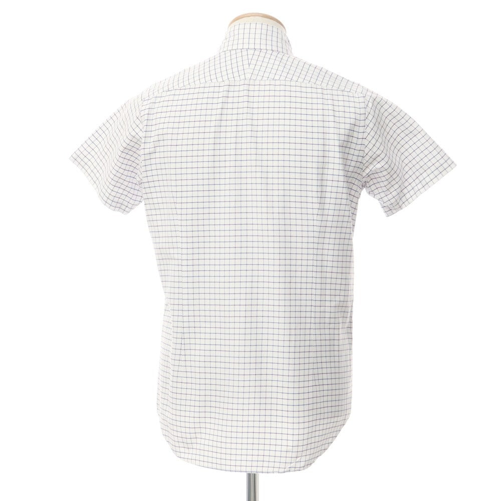 [Used] TOMORROWLAND Oxford cotton check BD short sleeve shirt White x purple [SMALL] [Condition rank B] [Men&