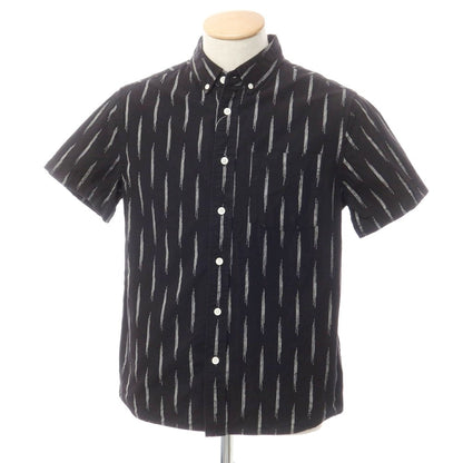 [Used] Saturdays NYC Jacquard Cotton Short Sleeve Shirt Black x White [S] [Condition Rank C] [Men&