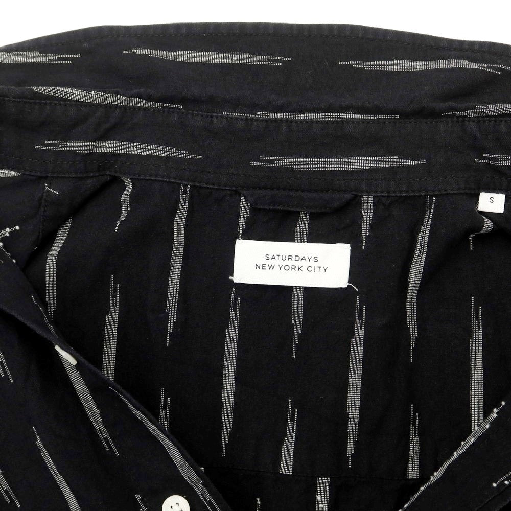 [Used] Saturdays NYC Jacquard Cotton Short Sleeve Shirt Black x White [S] [Condition Rank C] [Men&