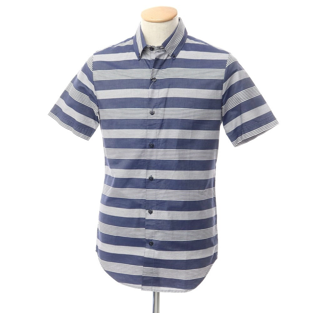 [Used] DENHAM Striped short-sleeved BD shirt, navy x white [XS] [Condition: B] [Men&