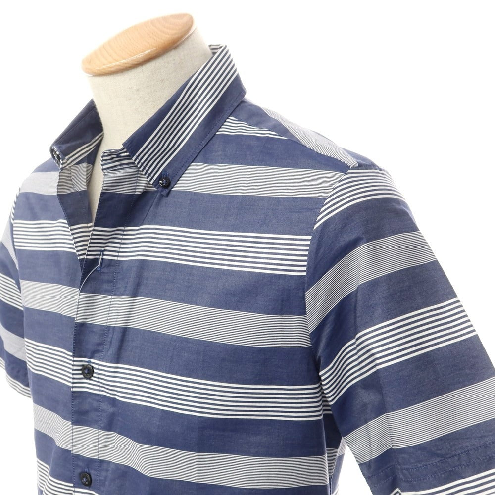 [Used] DENHAM Striped short-sleeved BD shirt, navy x white [XS] [Condition: B] [Men&