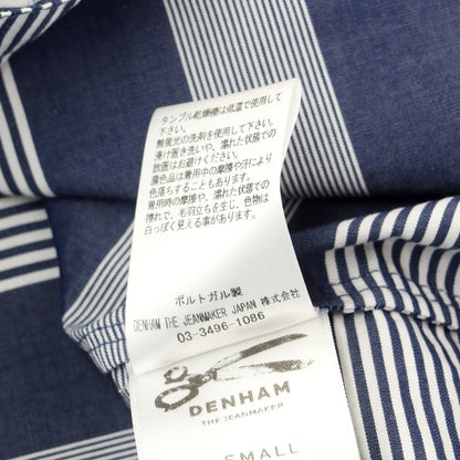 [Used] DENHAM Striped short-sleeved BD shirt, navy x white [XS] [Condition: B] [Men&