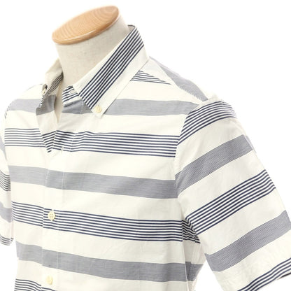 [Used] DENHAM Striped short-sleeved BD shirt, white x navy [XS] [Condition: C] [Men&