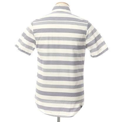 [Used] DENHAM Striped short-sleeved BD shirt, white x navy [XS] [Condition: C] [Men&