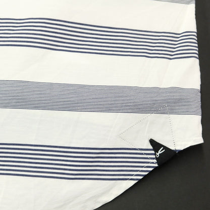 [Used] DENHAM Striped short-sleeved BD shirt, white x navy [XS] [Condition: C] [Men&