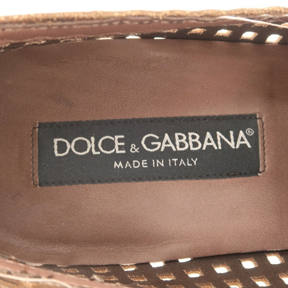 【中古】ドルチェアンドガッバーナ DOLCE&amp;GABBANA レザー ビットローファー ブラウン【 表記なし（6位） 】【 状態ランクC 】【 メンズ 】
[CPD]