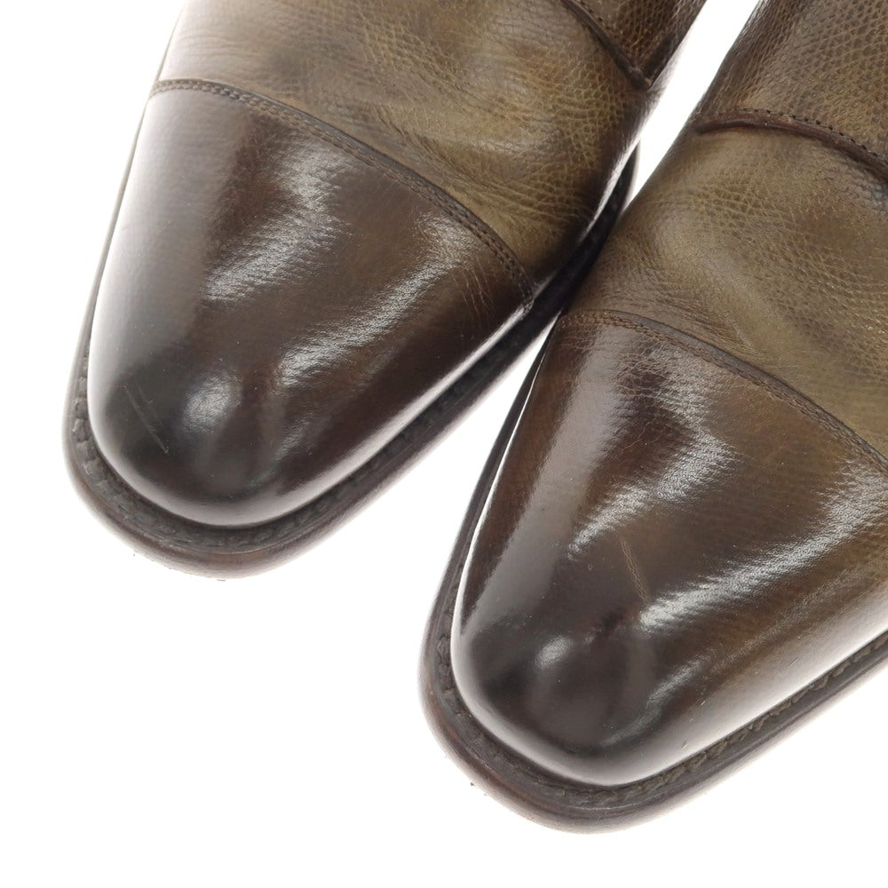 [Used] Maxwelle MAXVERRE Embossed Leather Double Monk Dress Shoes Green Brown [5] [Condition Rank B] [Men&