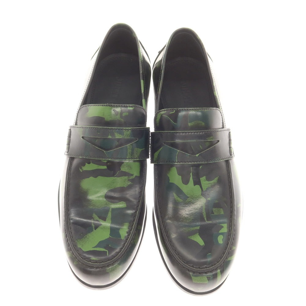 [Used] Jimmy Choo Camouflage pattern coin loafers Green x Black [40] [Condition Rank A] [Men&