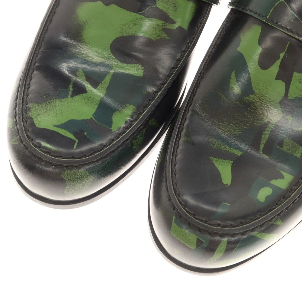 [Used] Jimmy Choo Camouflage pattern coin loafers Green x Black [40] [Condition Rank A] [Men&