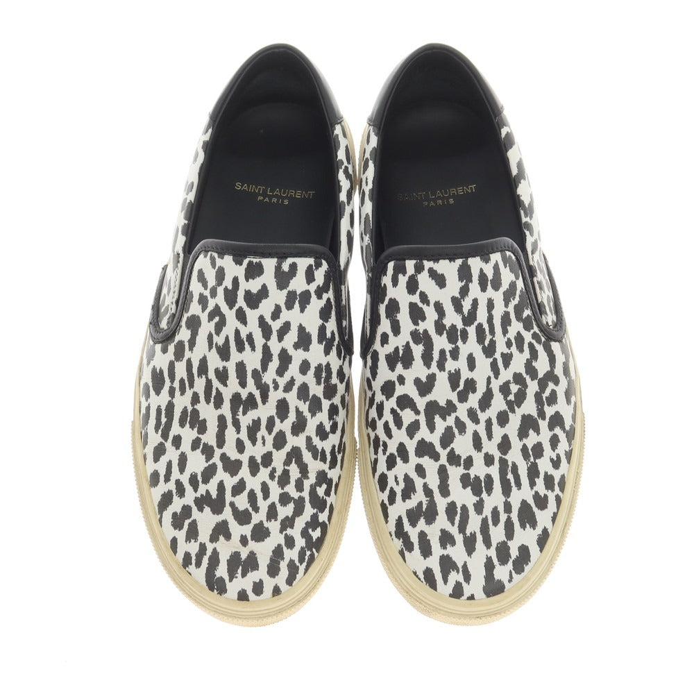 [Used] Saint Laurent Paris SAINT LAURENT PARIS Leather Sneakers Slip-on Black x White [40] [Condition Rank B] [Men&