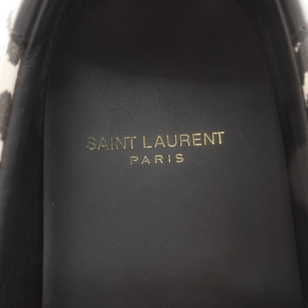 [Used] Saint Laurent Paris SAINT LAURENT PARIS Leather Sneakers Slip-on Black x White [40] [Condition Rank B] [Men&