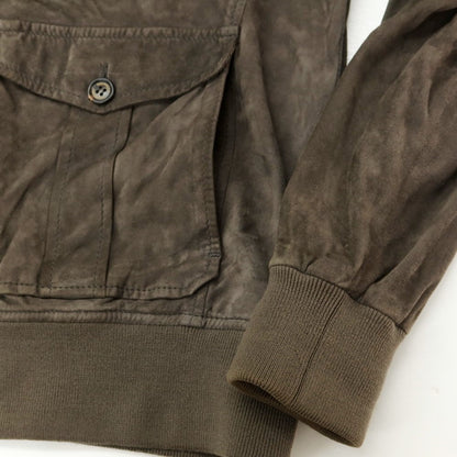 【中古】ブルネロクチネリ Brunello Cucinelli シープスエード ジップアップ レザーブルゾン グレー【 L 】【 状態ランクD 】【 メンズ 】