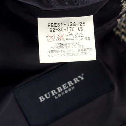 【中古】バーバリーロンドン BURBERRY LONDON ウールカシミヤ ハウンドトゥース 2つボタン テーラードジャケット アイボリーxネイビー【サイズA5】【BEI】【A/W】【状態ランクB】【メンズ】【759070】