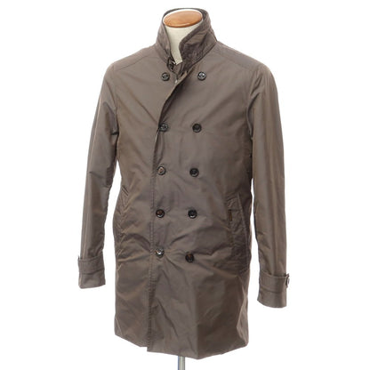 [Used] MOORER MORANDI polyester stand-up collar double-breasted coat, brown grey [46] [Condition: B] [Men&