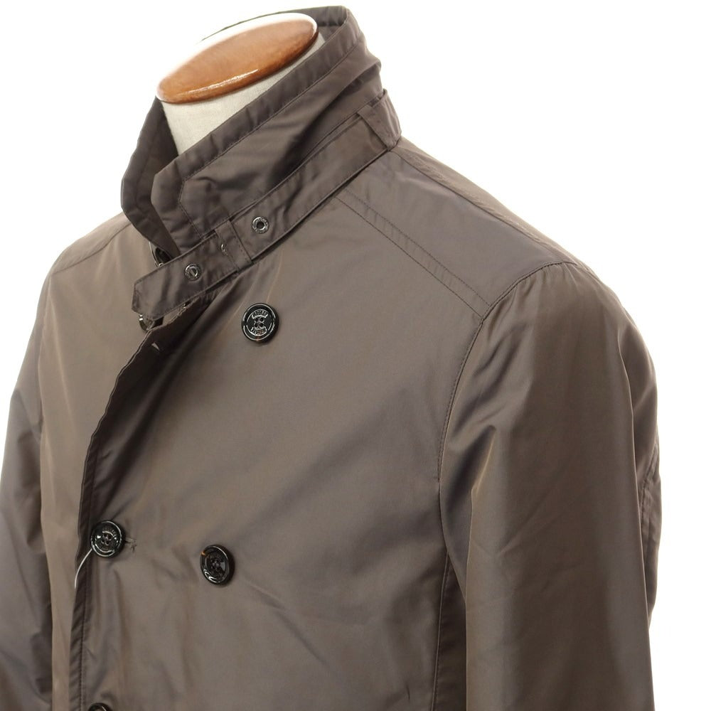 [Used] MOORER MORANDI polyester stand-up collar double-breasted coat, brown grey [46] [Condition: B] [Men&