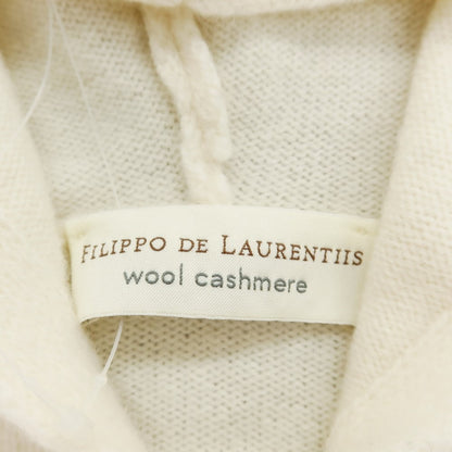 【中古】フィリッポ デ ローレンティス FILIPPO DE LAURENTIIS  ウールカシミヤ プルオーバーパーカー ニット アイボリー【サイズ44】【WHT】【A/W】【状態ランクB】【メンズ】【759089】