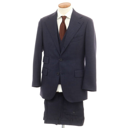 [Used] ONLY PREMIO Three-piece wool set-up 3-button suit Navy [38] [Condition rank B] ​​[Men&