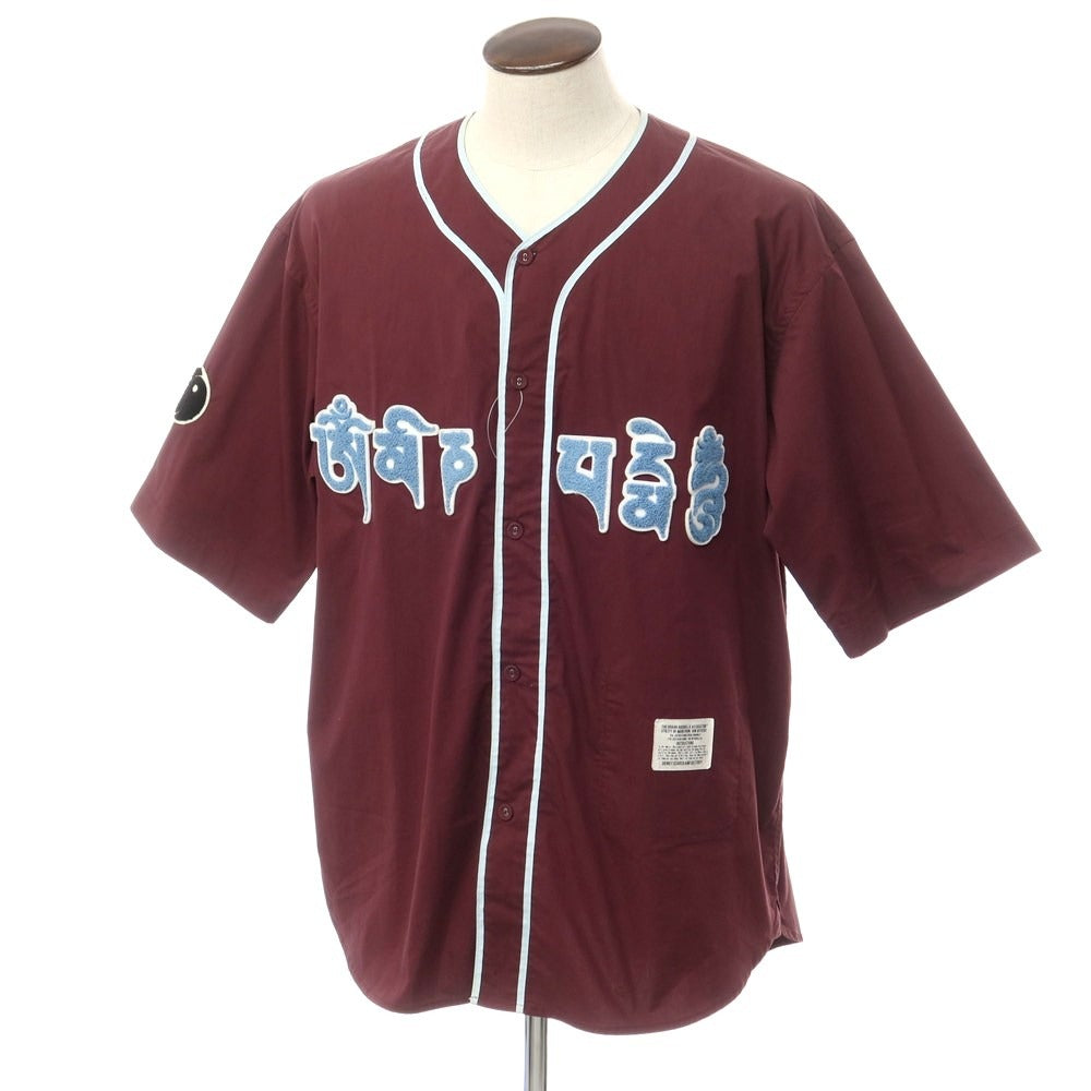 [Used] Black Widow blackweirdos Cotton Nylon Short Sleeve Baseball Shirt Wine [L] [Condition Rank C] [Men&