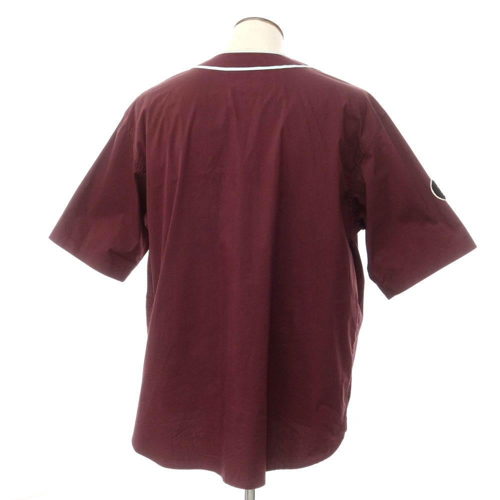 [Used] Black Widow blackweirdos Cotton Nylon Short Sleeve Baseball Shirt Wine [L] [Condition Rank C] [Men&