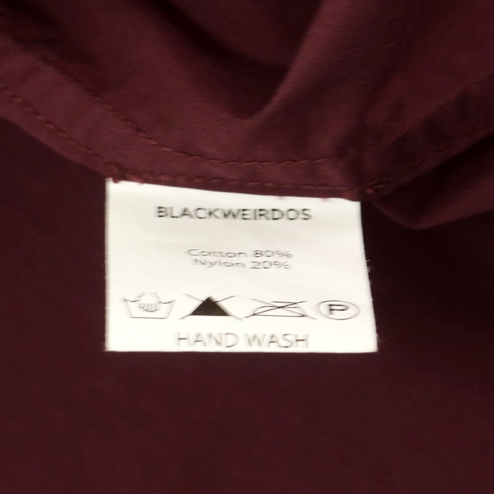 [Used] Black Widow blackweirdos Cotton Nylon Short Sleeve Baseball Shirt Wine [L] [Condition Rank C] [Men&