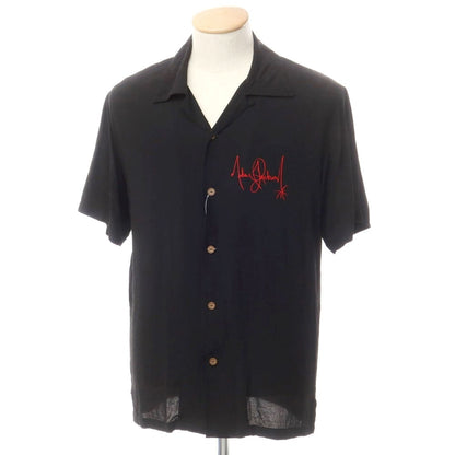 [Used] HYSTERIC GLAMOUR Michael Jackson THRILLER open collar short sleeve shirt black [S] [Condition rank C] [Men&