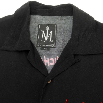 [Used] HYSTERIC GLAMOUR Michael Jackson THRILLER open collar short sleeve shirt black [S] [Condition rank C] [Men&