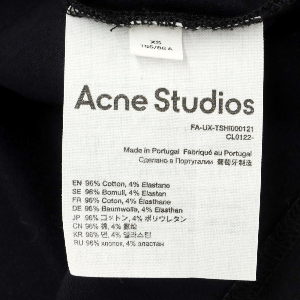 [Used] Acne Studios Stretch Cotton Printed Short Sleeve T-Shirt Black [XS] [Condition Rank B] ​​[Men&