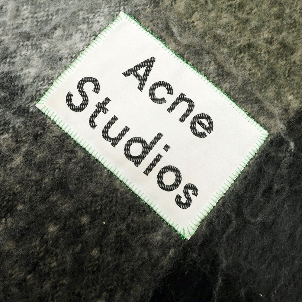 【中古】アクネストゥディオズ ACNE STUDIOS ウール系 チェック フリンジ マフラー グリーン系xベージュ【 状態ランクC 】【 ユニセックス 】