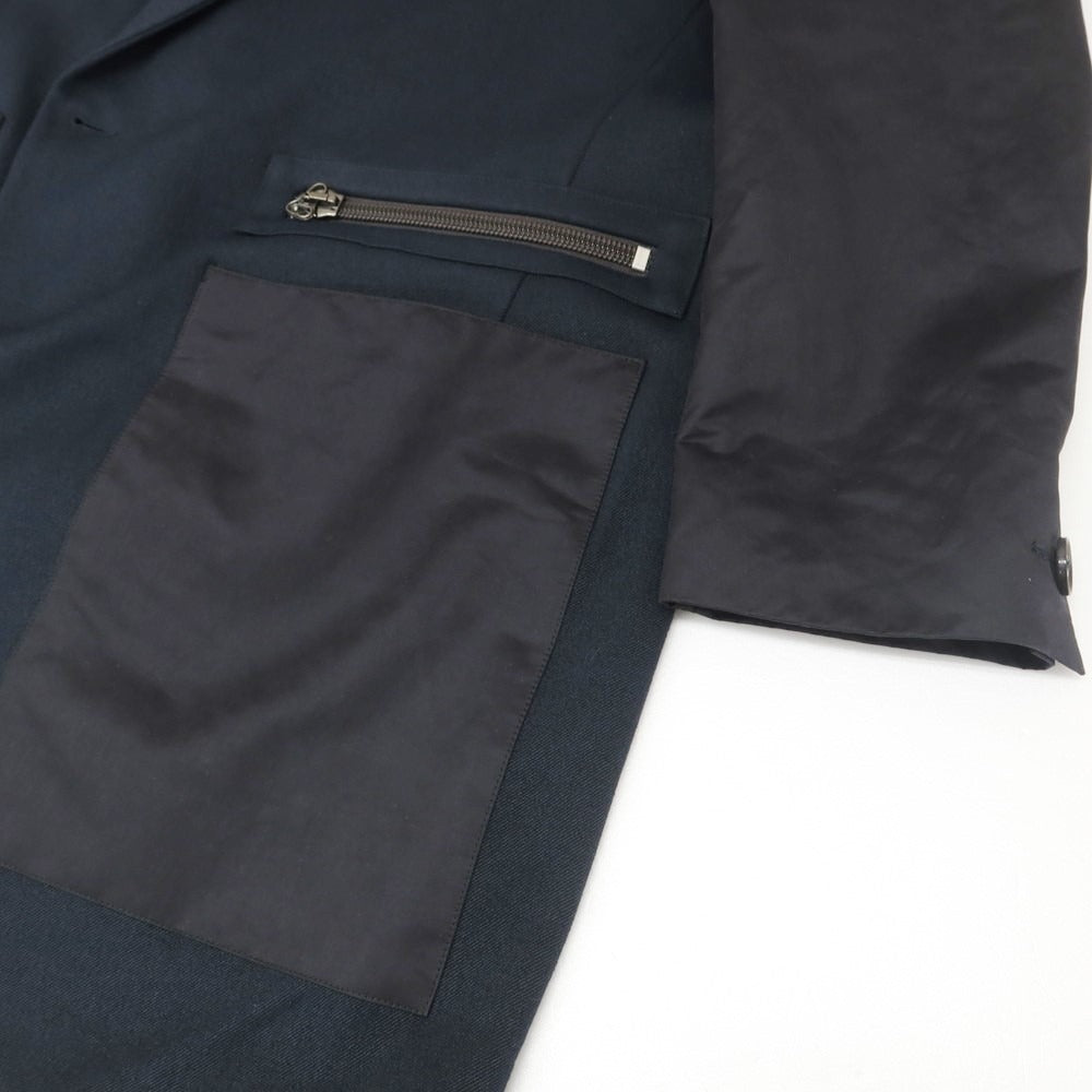 【中古】ウミットベナン Umit Benan ナイロンウール系 ダブル チェスターフィールドコート ネイビー系【 50 】【 状態ランクC 】【 メンズ 】 [EPD]